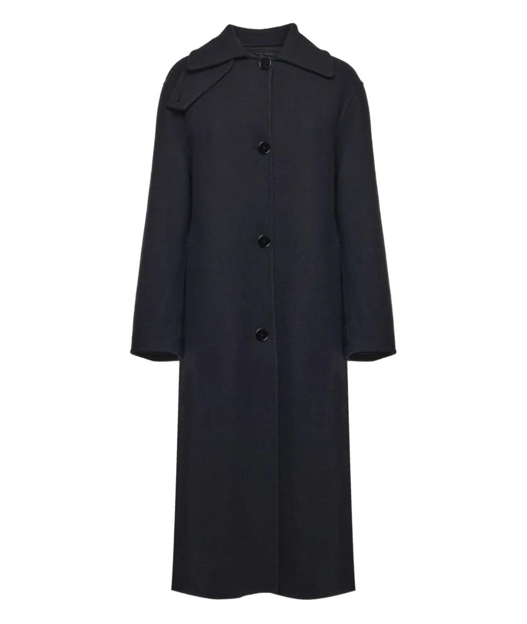 MONCLER Темно-синее шерстяное пальто, фото 1