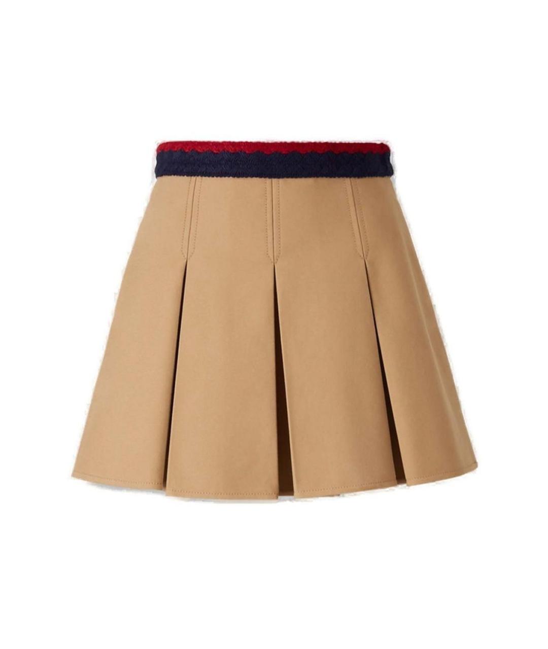 MONCLER Бежевая хлопковая юбка мини, фото 2