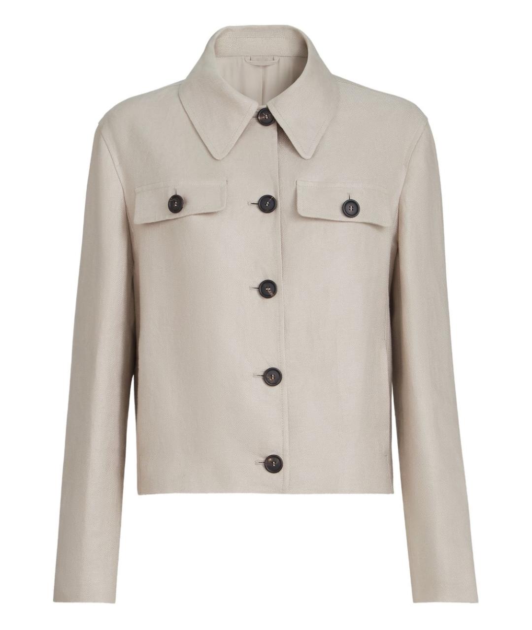 BRUNELLO CUCINELLI Бежевая льняная куртка, фото 3