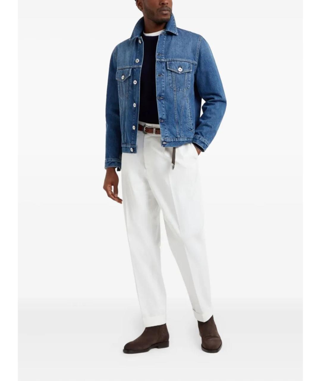 BRUNELLO CUCINELLI Темно-синий кашемировый джемпер / свитер, фото 2