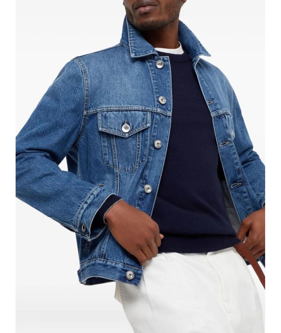 BRUNELLO CUCINELLI Темно-синий кашемировый джемпер / свитер, фото 4