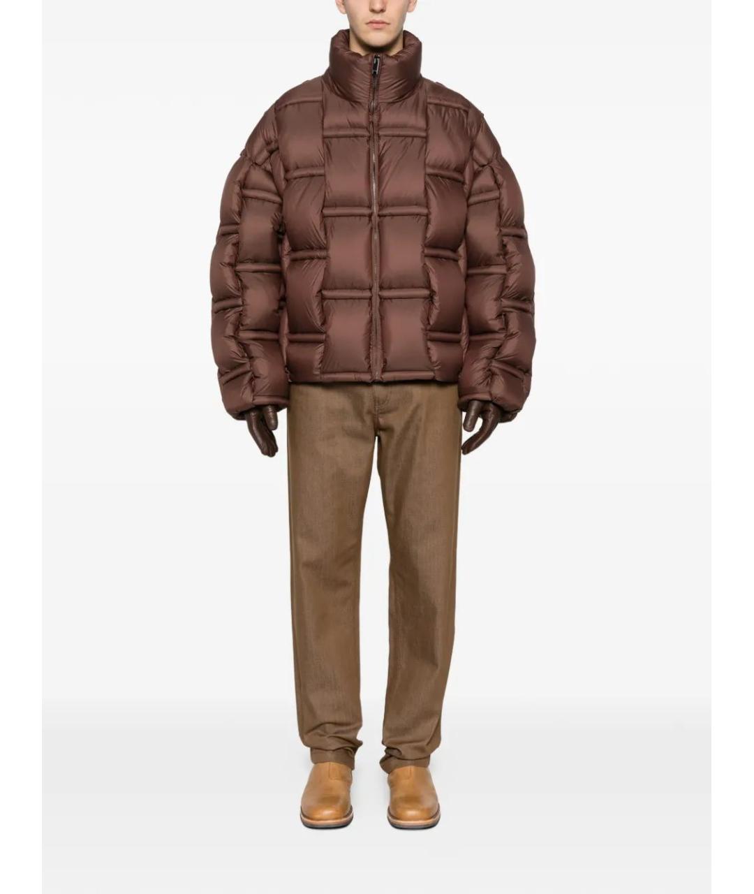 MONCLER Коричневые хлопковые повседневные брюки, фото 2