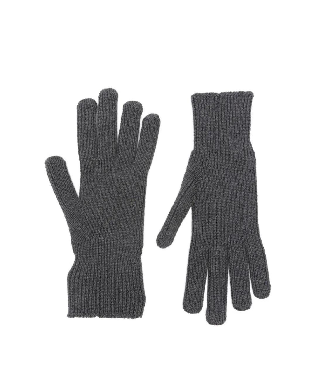 MONCLER Черные шерстяные перчатки, фото 2