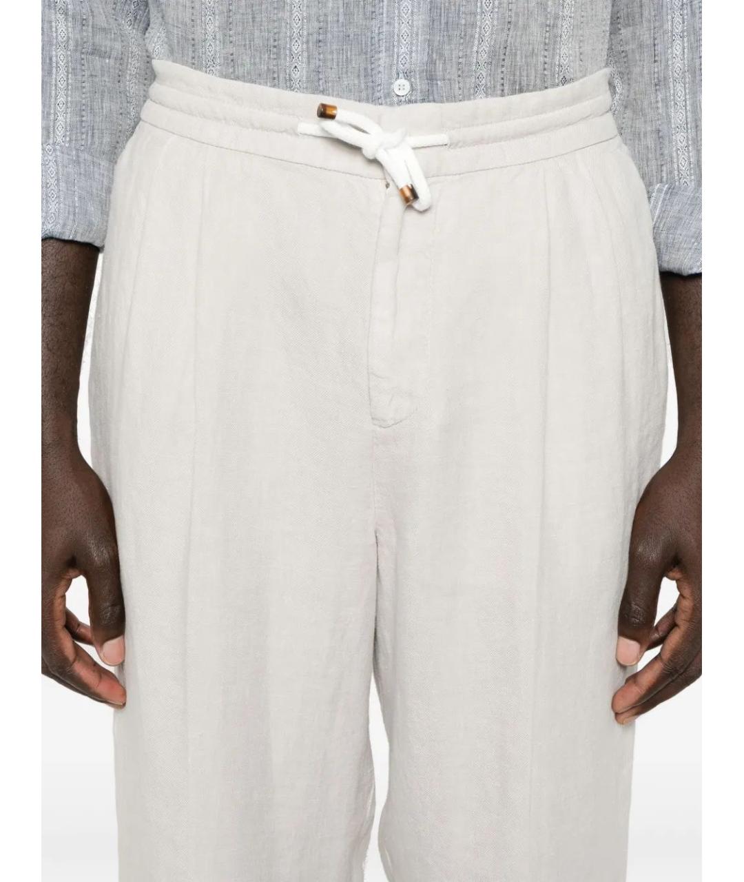 BRUNELLO CUCINELLI Льняные повседневные брюки, фото 5
