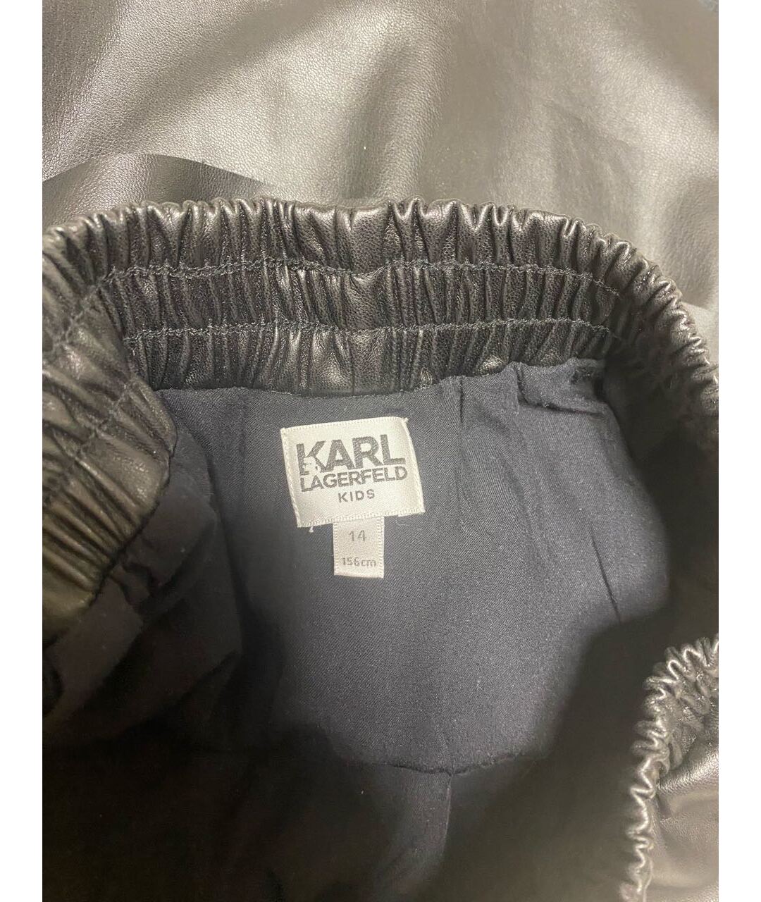 KARL LAGERFELD Черная кожаная юбка, фото 3
