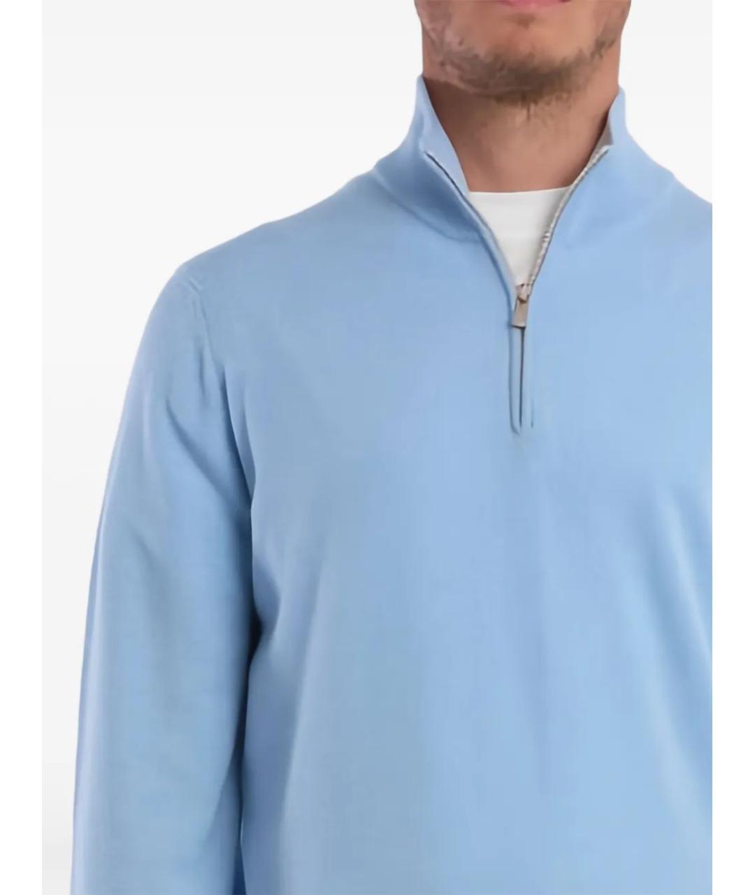 BRUNELLO CUCINELLI Синий кашемировый джемпер / свитер, фото 2