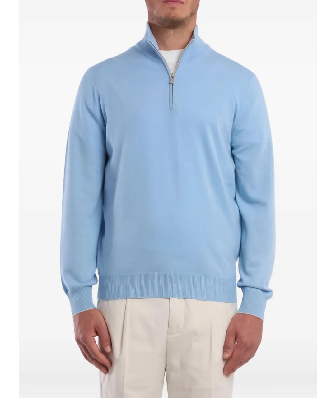 BRUNELLO CUCINELLI Синий кашемировый джемпер / свитер, фото 3