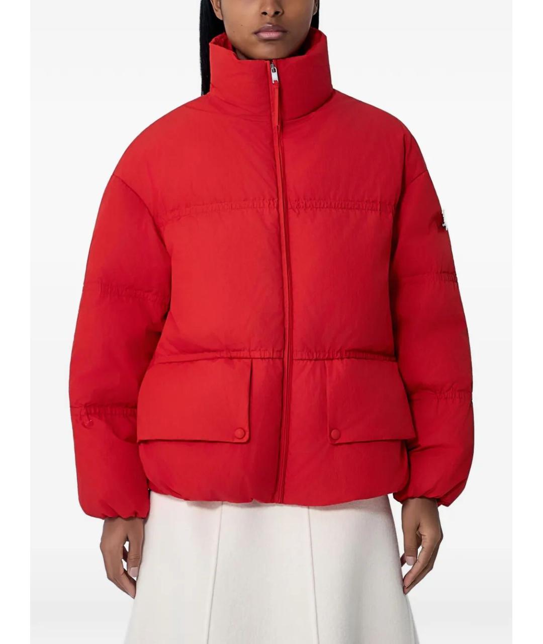MONCLER Красный хлопковый пуховик, фото 1