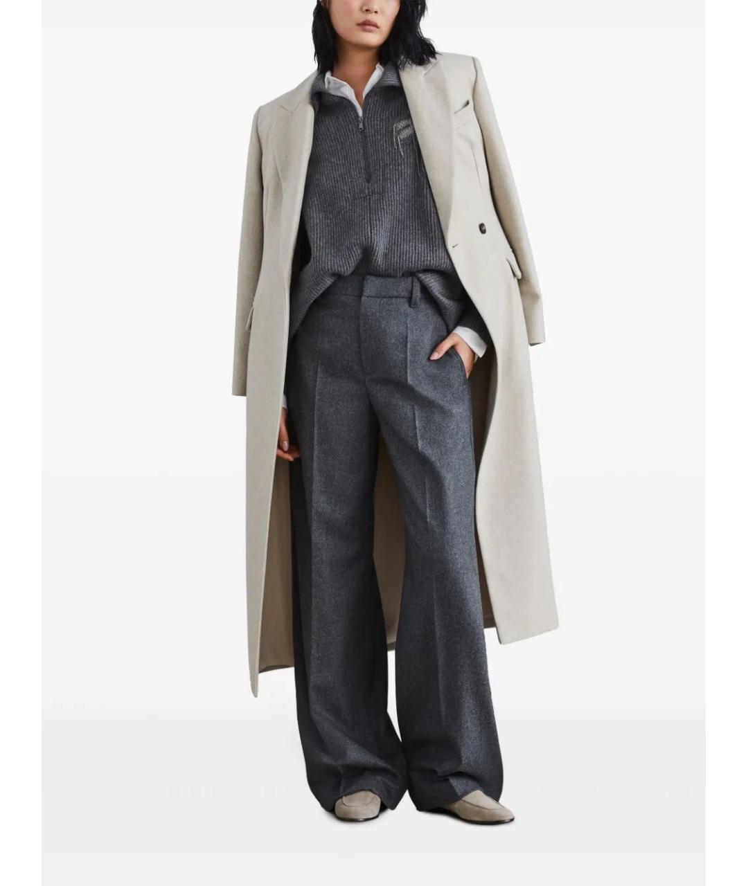 BRUNELLO CUCINELLI Шерстяные прямые брюки, фото 2
