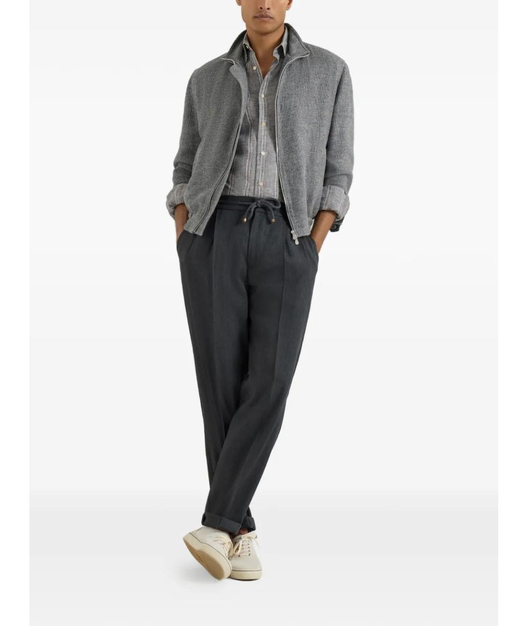 BRUNELLO CUCINELLI Серая шелковая куртка, фото 2