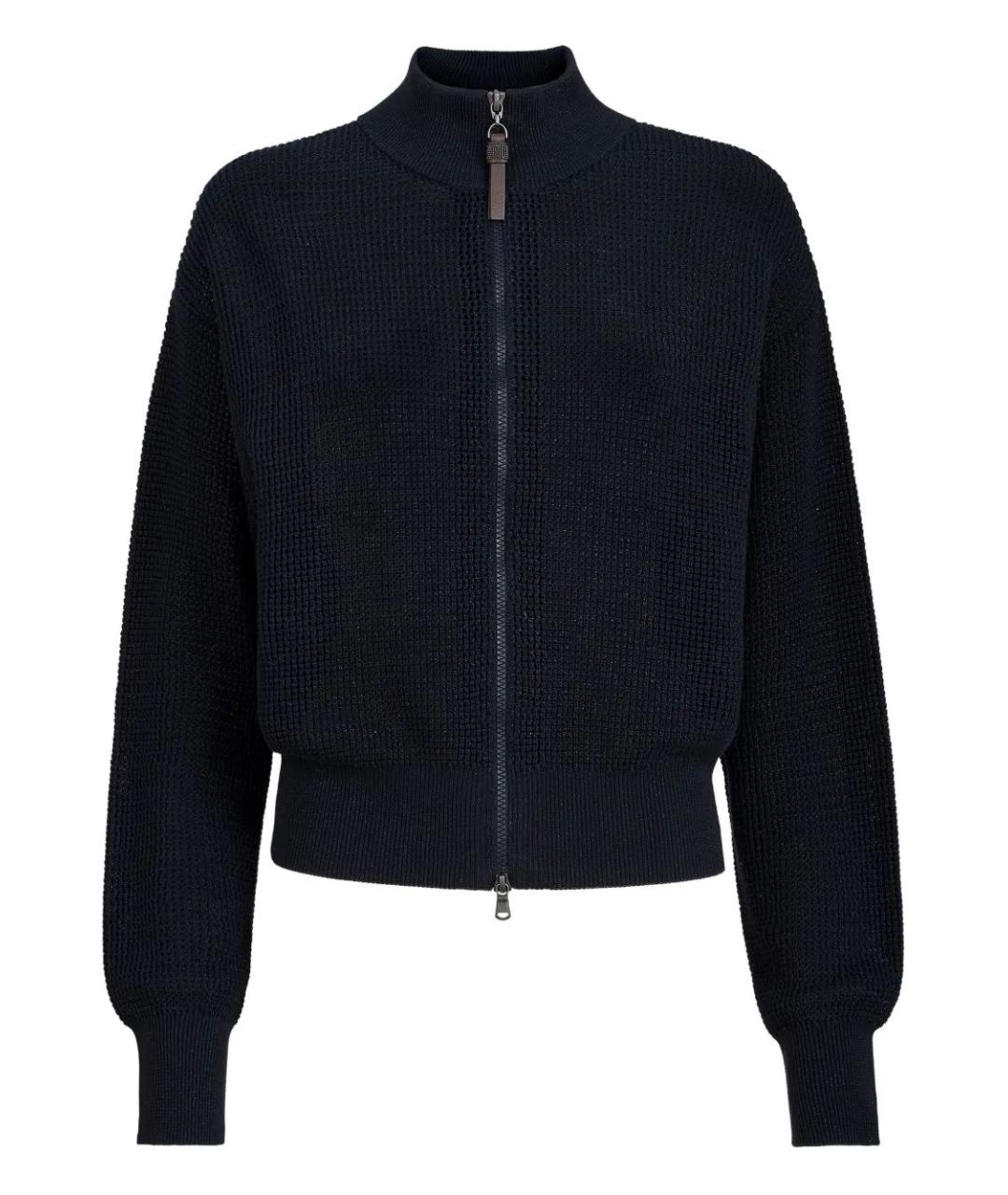 BRUNELLO CUCINELLI Темно-синий хлопковый кардиган, фото 1