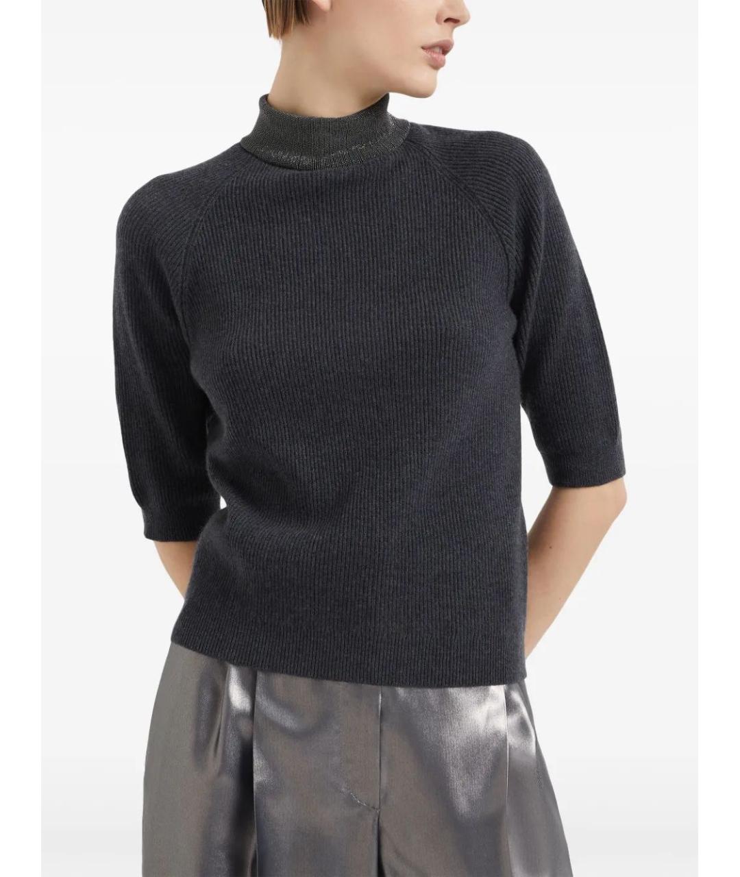 BRUNELLO CUCINELLI Антрацитовая кашемировая водолазка, фото 2