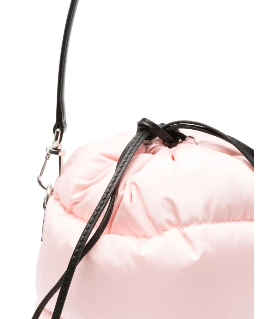MONCLER Розовая синтетическая сумка с короткими ручками, фото 3
