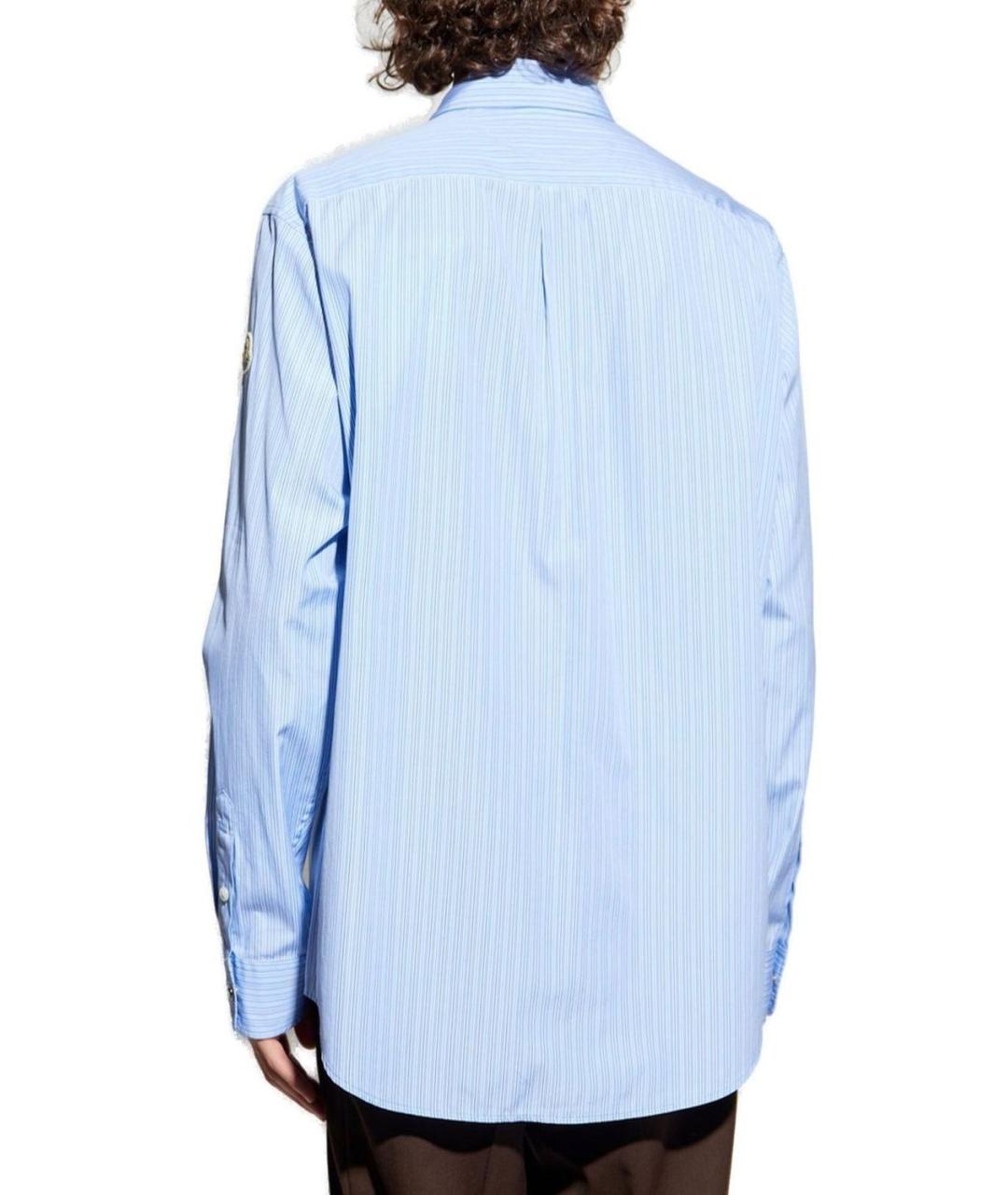 MONCLER Голубая хлопковая кэжуал рубашка, фото 3