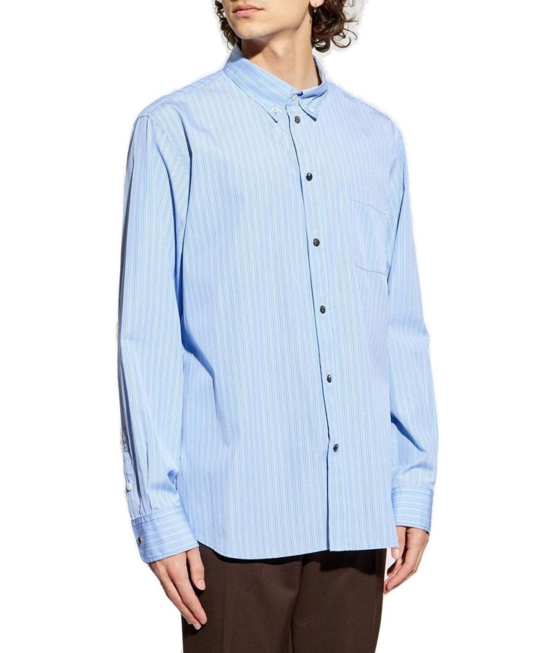 MONCLER Голубая хлопковая кэжуал рубашка, фото 2