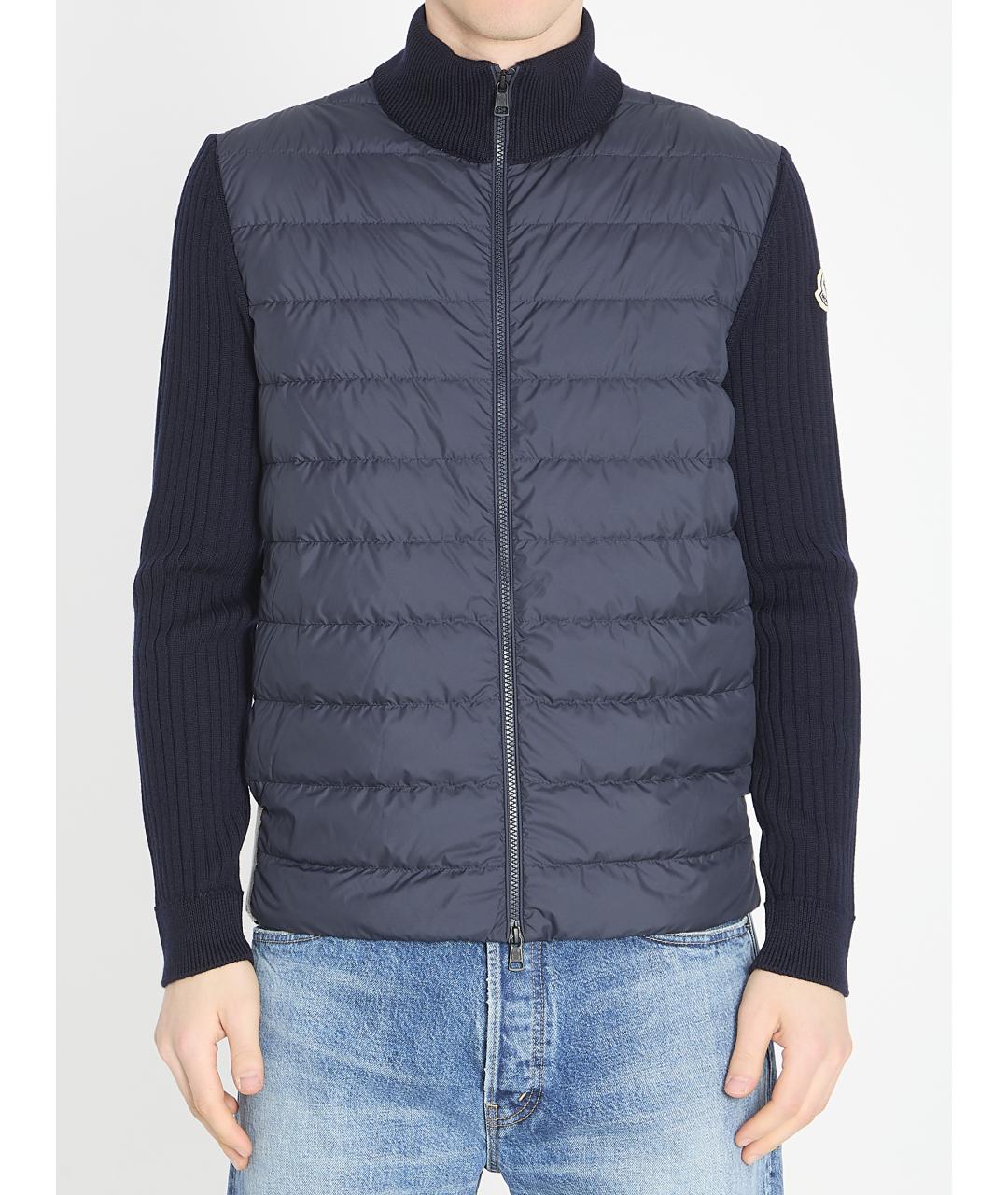 MONCLER Синяя полиэстеровая куртка, фото 4