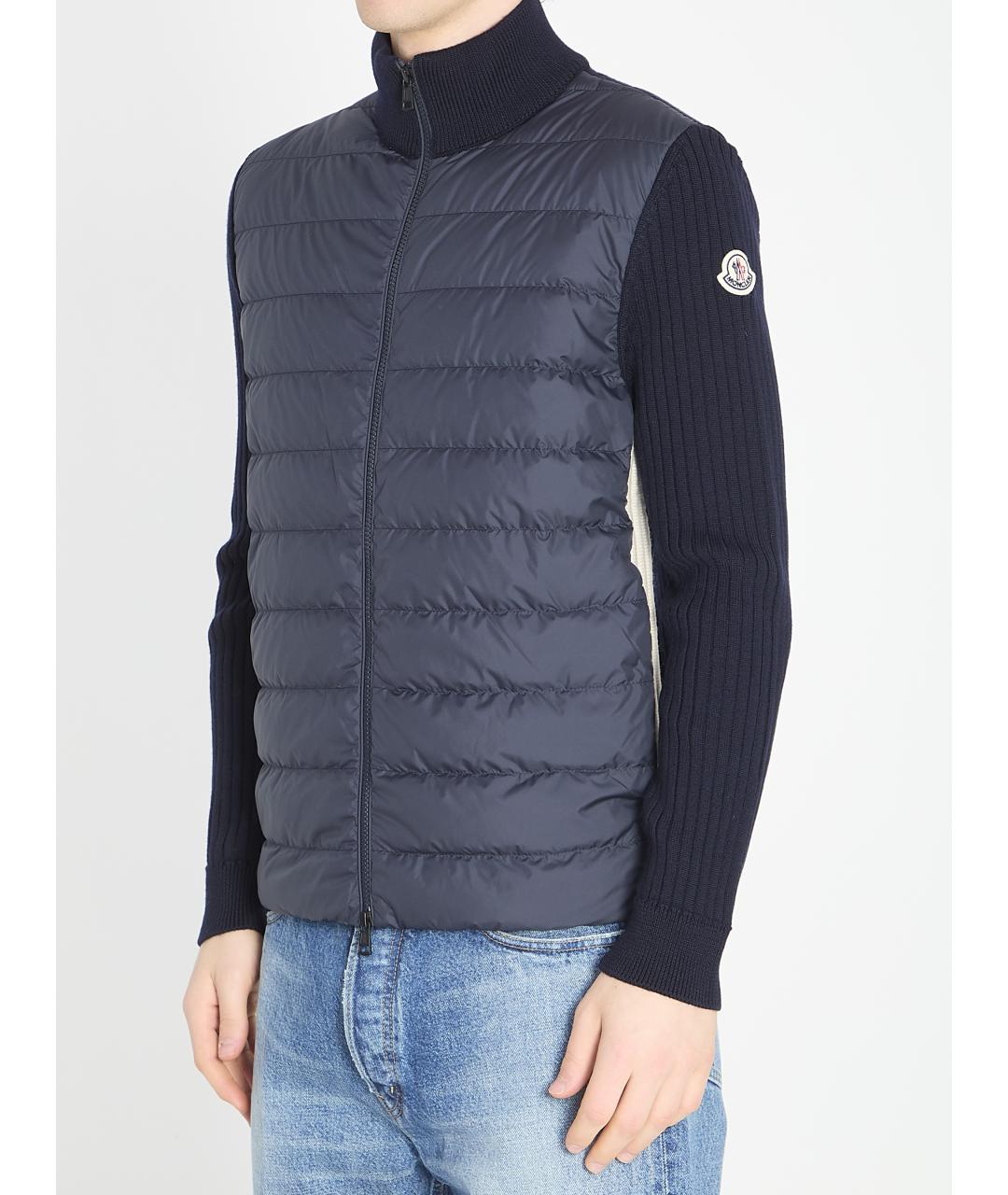 MONCLER Синяя полиэстеровая куртка, фото 2