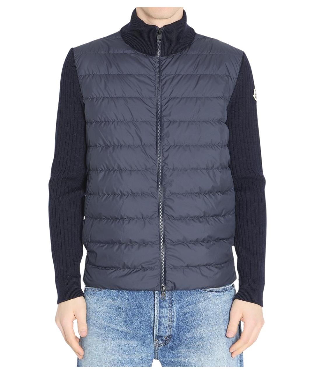 MONCLER Синяя полиэстеровая куртка, фото 1