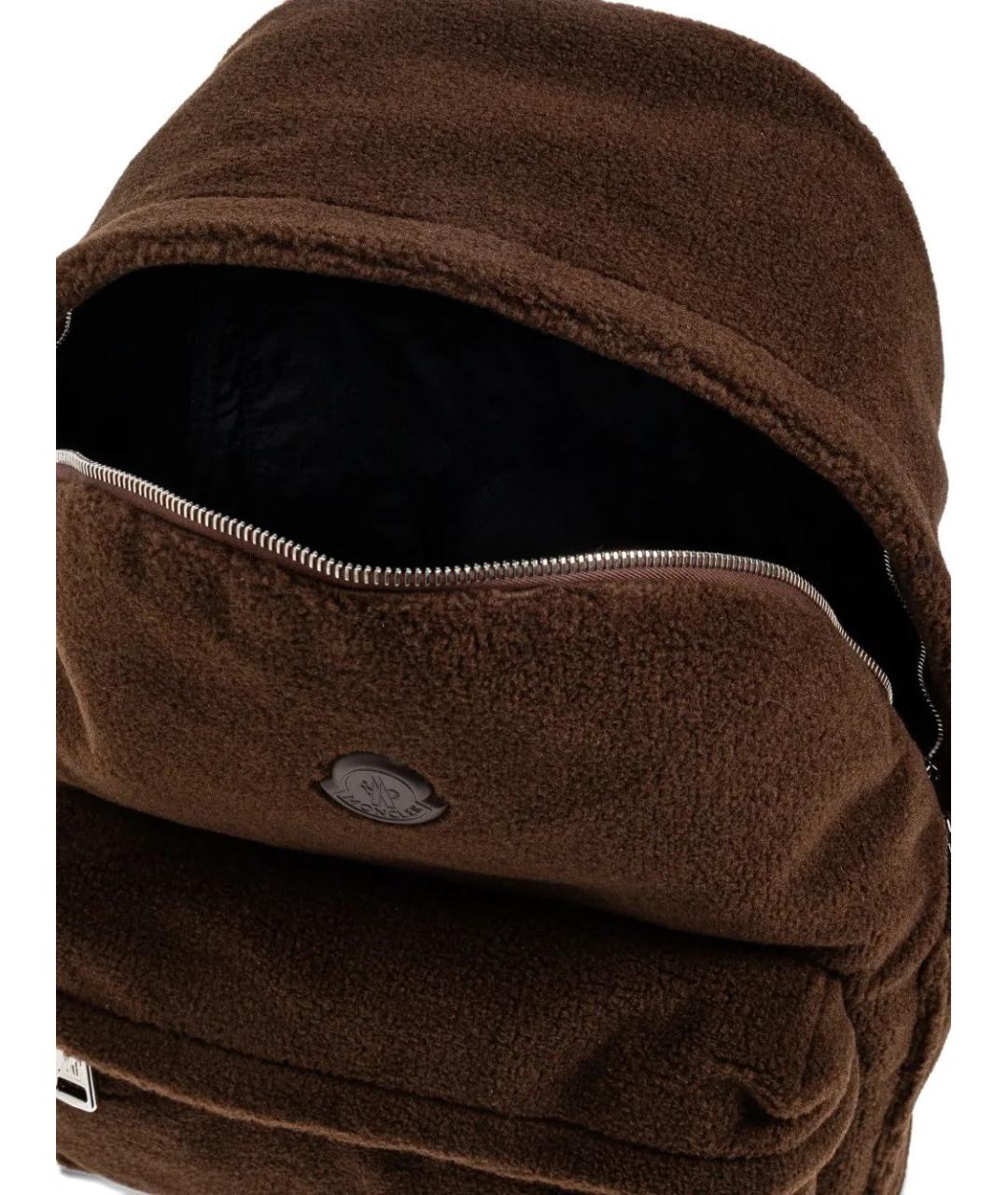 MONCLER Коричневый синтетический рюкзак, фото 4