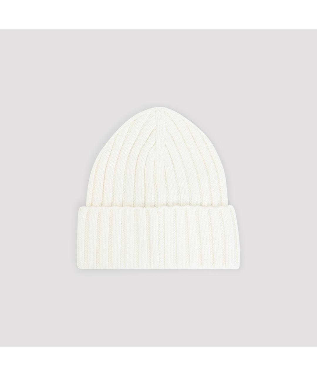 MONCLER Белая шерстяная шапка, фото 3