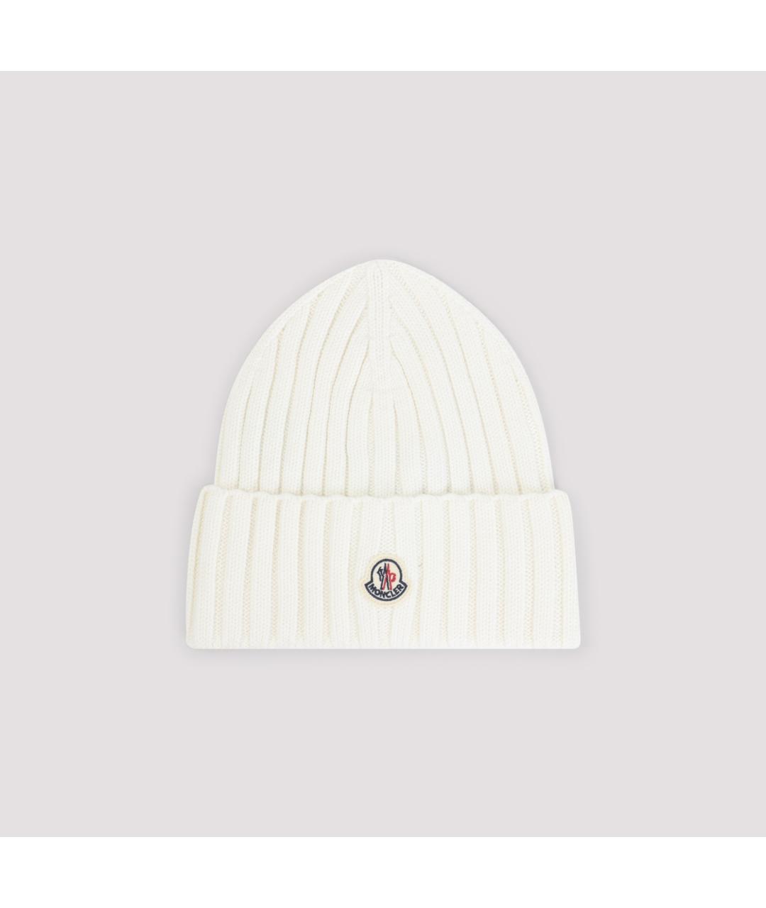 MONCLER Белая шерстяная шапка, фото 2