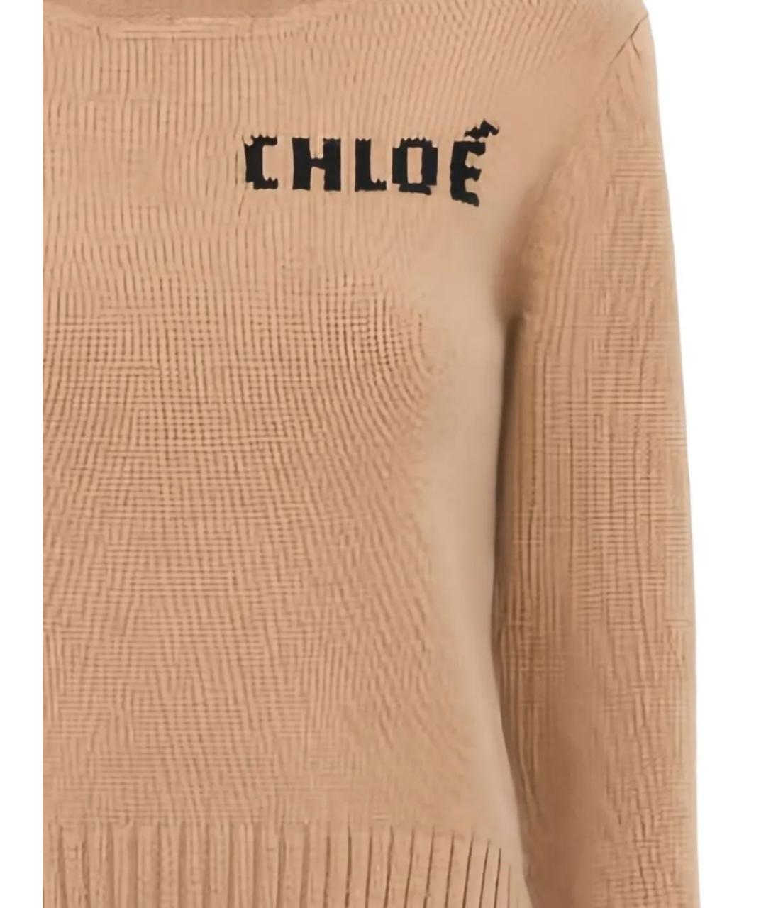 CHLOE Коричневый шерстяной джемпер / свитер, фото 2