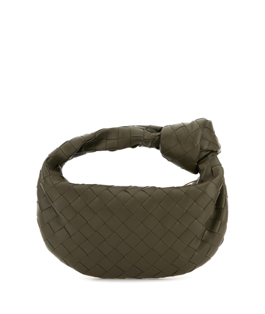 BOTTEGA VENETA Зеленая кожаная сумка с короткими ручками, фото 3