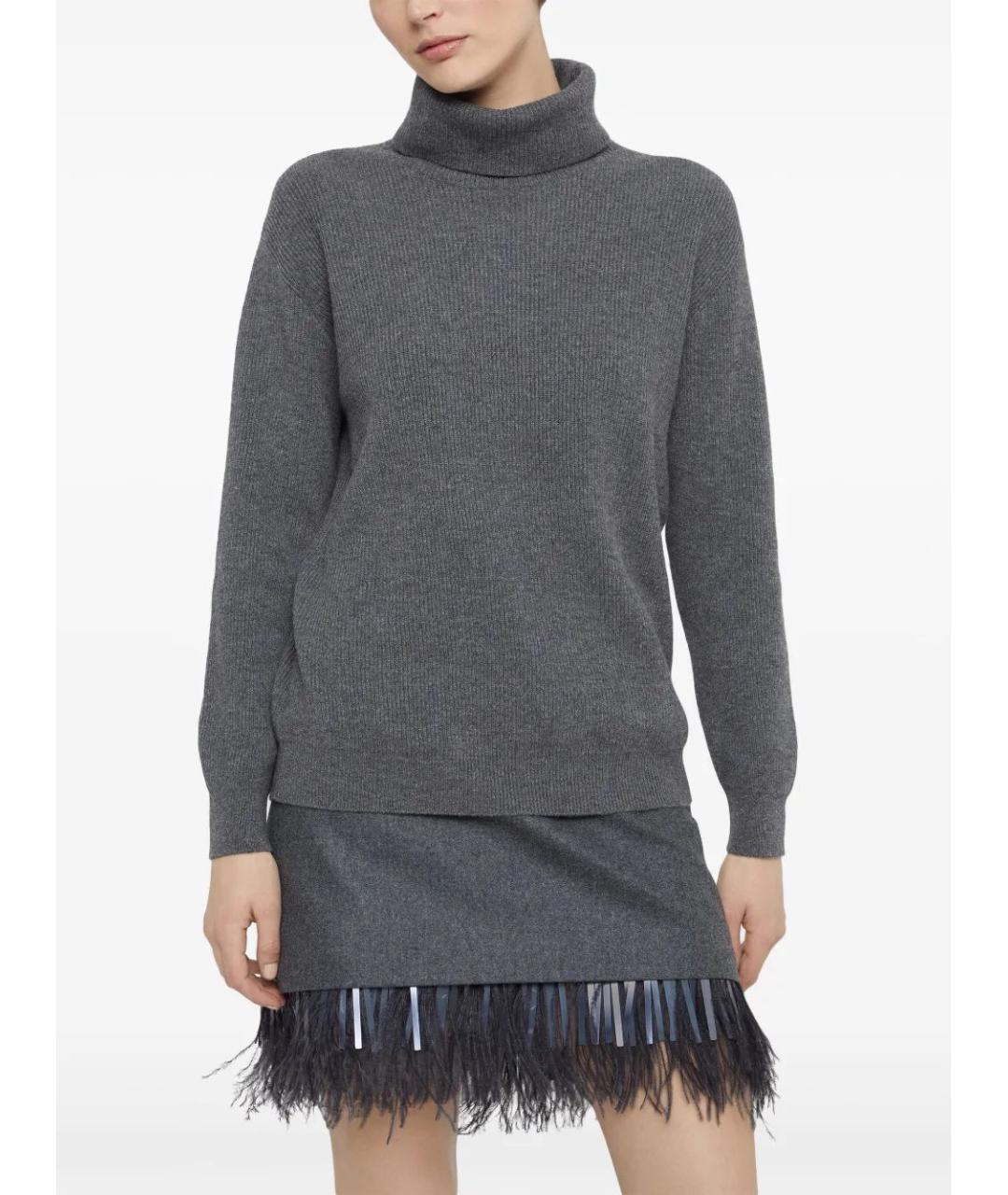 BRUNELLO CUCINELLI Серая кашемировая водолазка, фото 3
