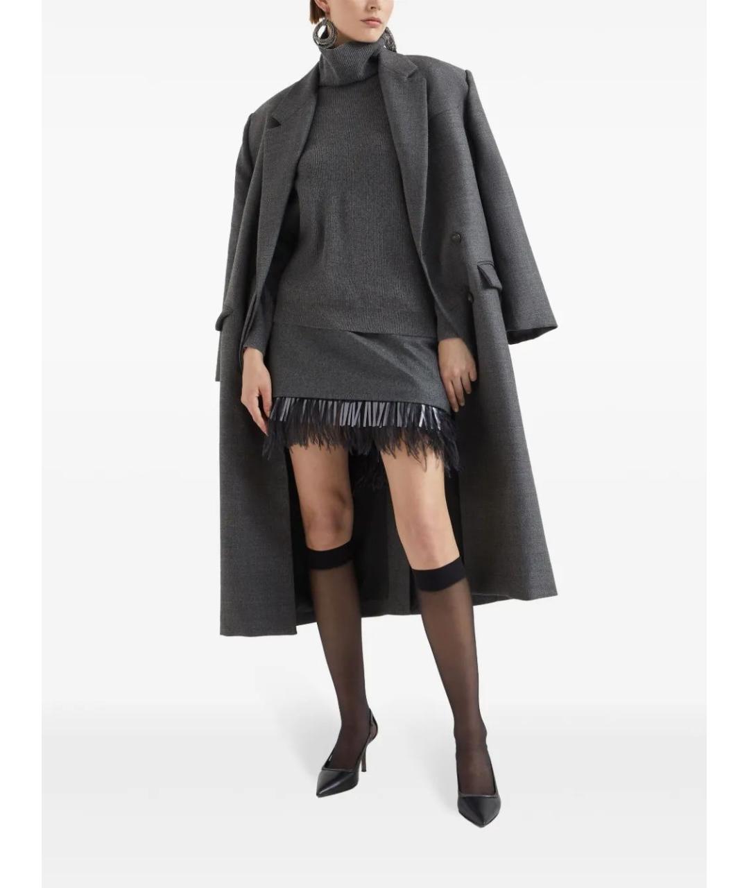 BRUNELLO CUCINELLI Серая кашемировая водолазка, фото 2