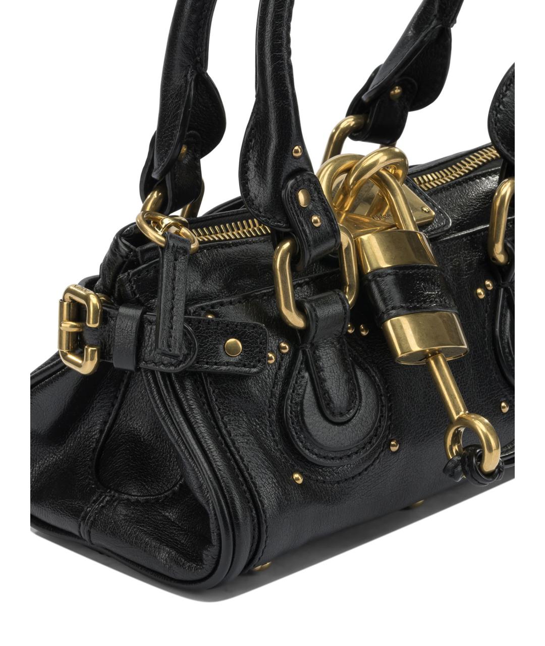 CHLOE Черная кожаная сумка через плечо, фото 4