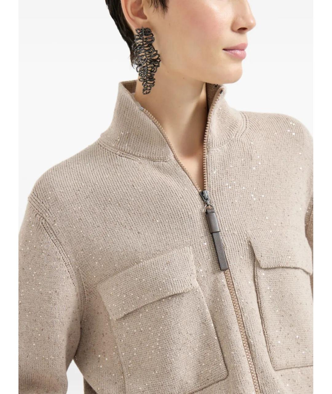 BRUNELLO CUCINELLI Бежевый кардиган, фото 5