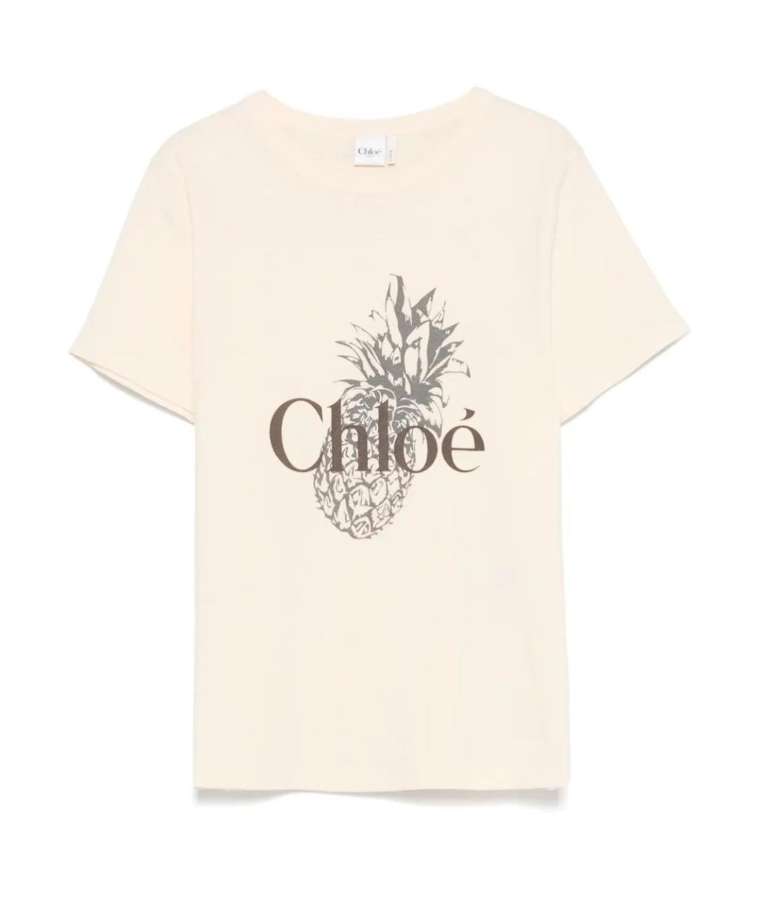 CHLOE Бежевая хлопковая футболка, фото 1
