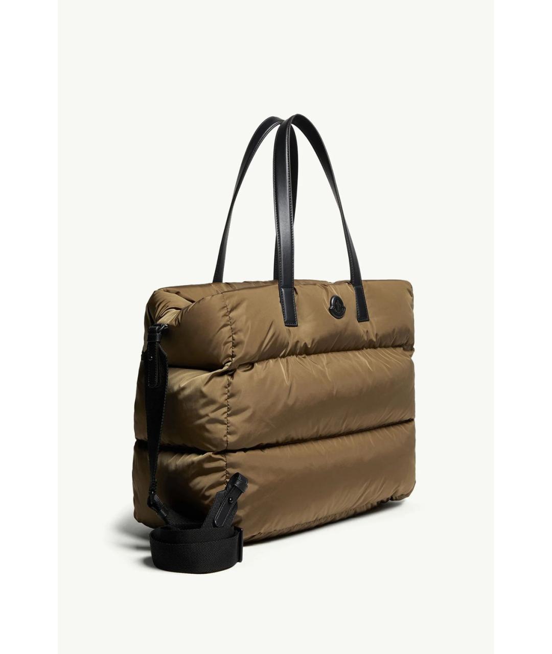 MONCLER Зеленая синтетическая сумка тоут, фото 2