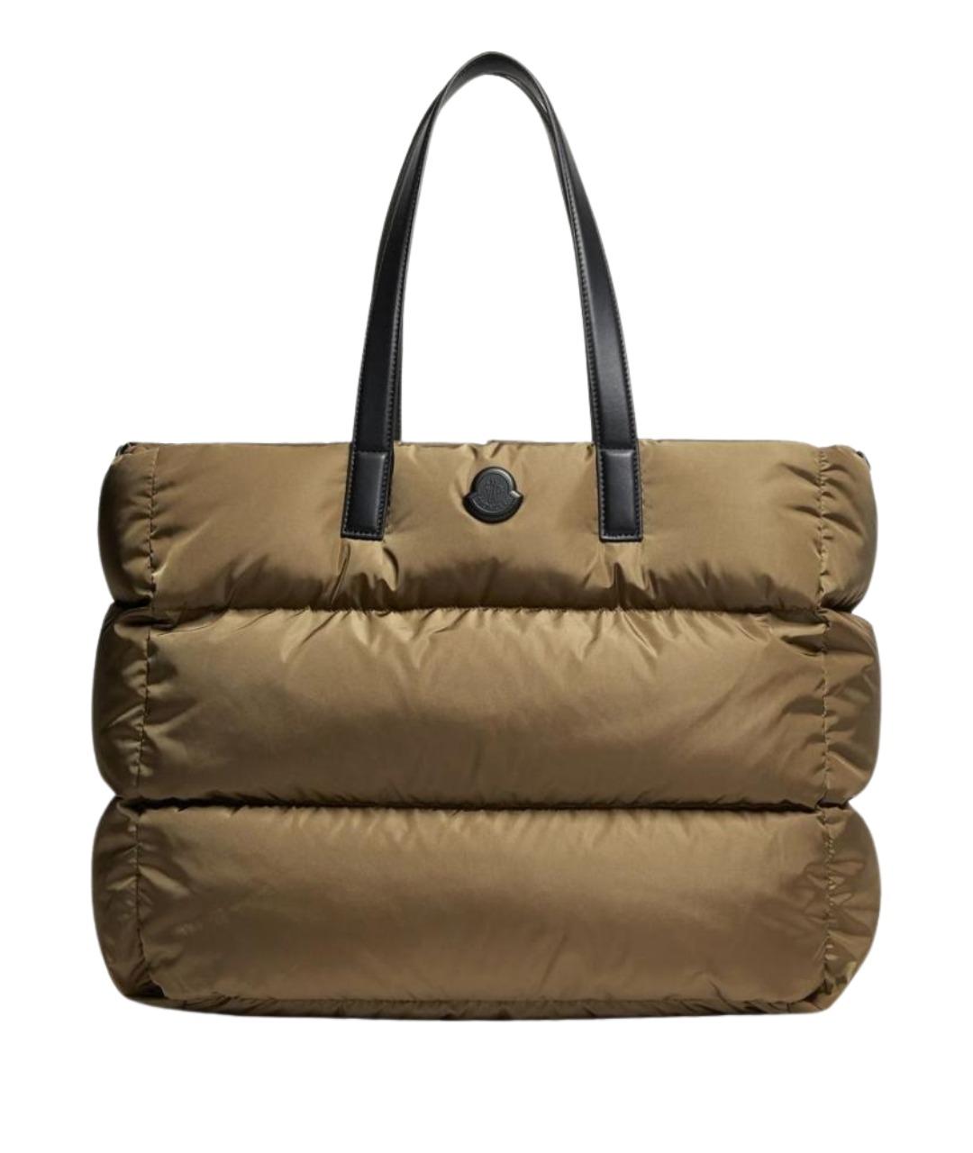 MONCLER Зеленая синтетическая сумка тоут, фото 1