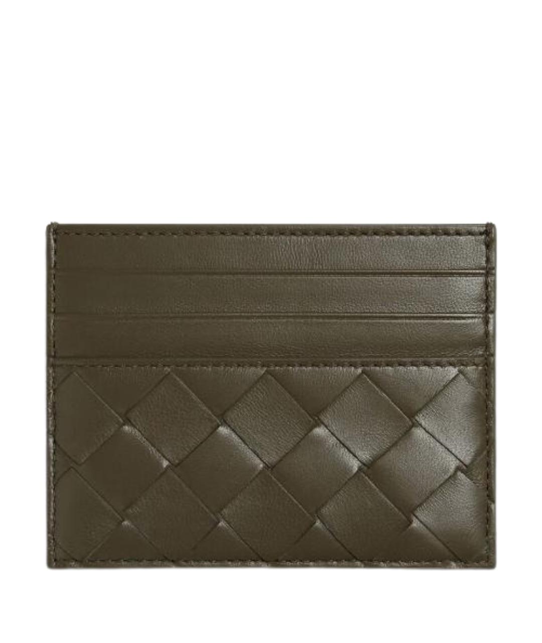 BOTTEGA VENETA Хаки кожаный кардхолдер, фото 1