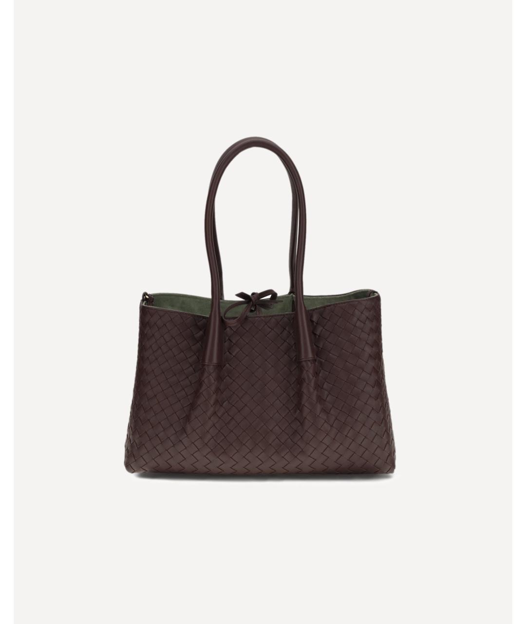 BOTTEGA VENETA Бордовая кожаная сумка тоут, фото 3