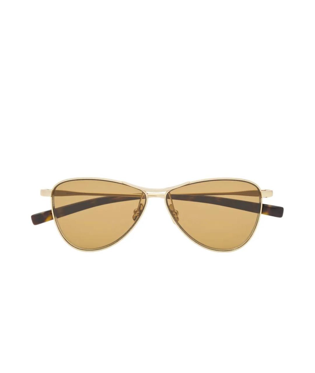 SAINT LAURENT Золотые металлические солнцезащитные очки, фото 2