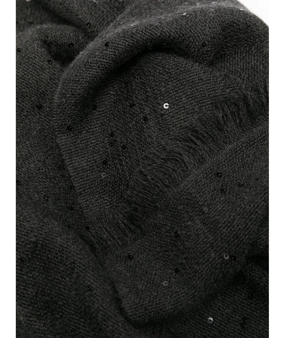 BRUNELLO CUCINELLI Черный кашемировый шарф, фото 3