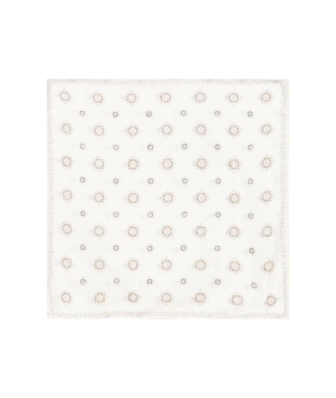 BRUNELLO CUCINELLI Белый шелковый шарф, фото 1