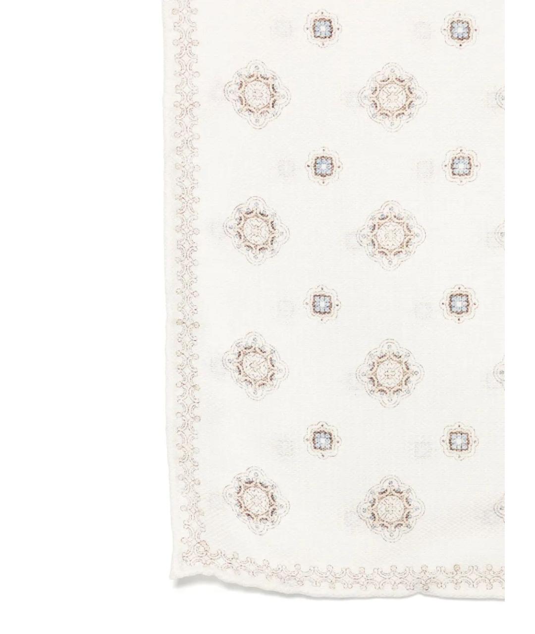 BRUNELLO CUCINELLI Белый шелковый шарф, фото 2