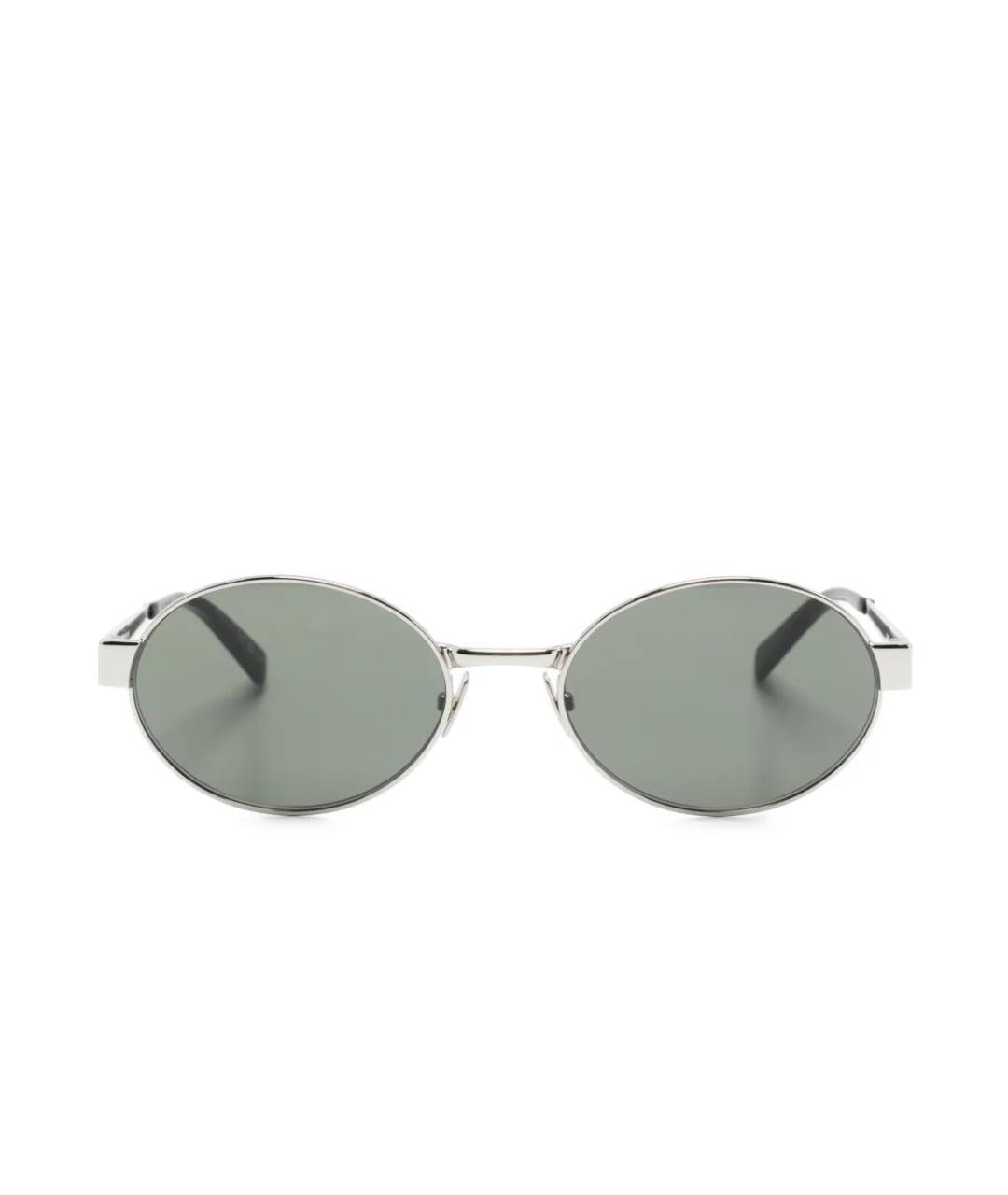 SAINT LAURENT Черные металлические солнцезащитные очки, фото 2