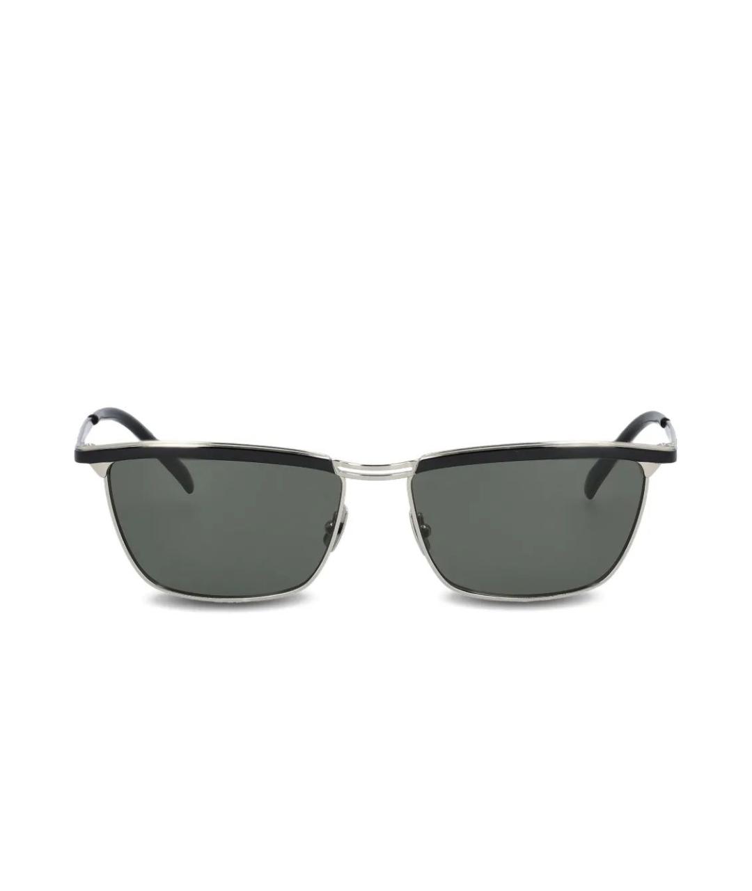 SAINT LAURENT Черные металлические солнцезащитные очки, фото 2