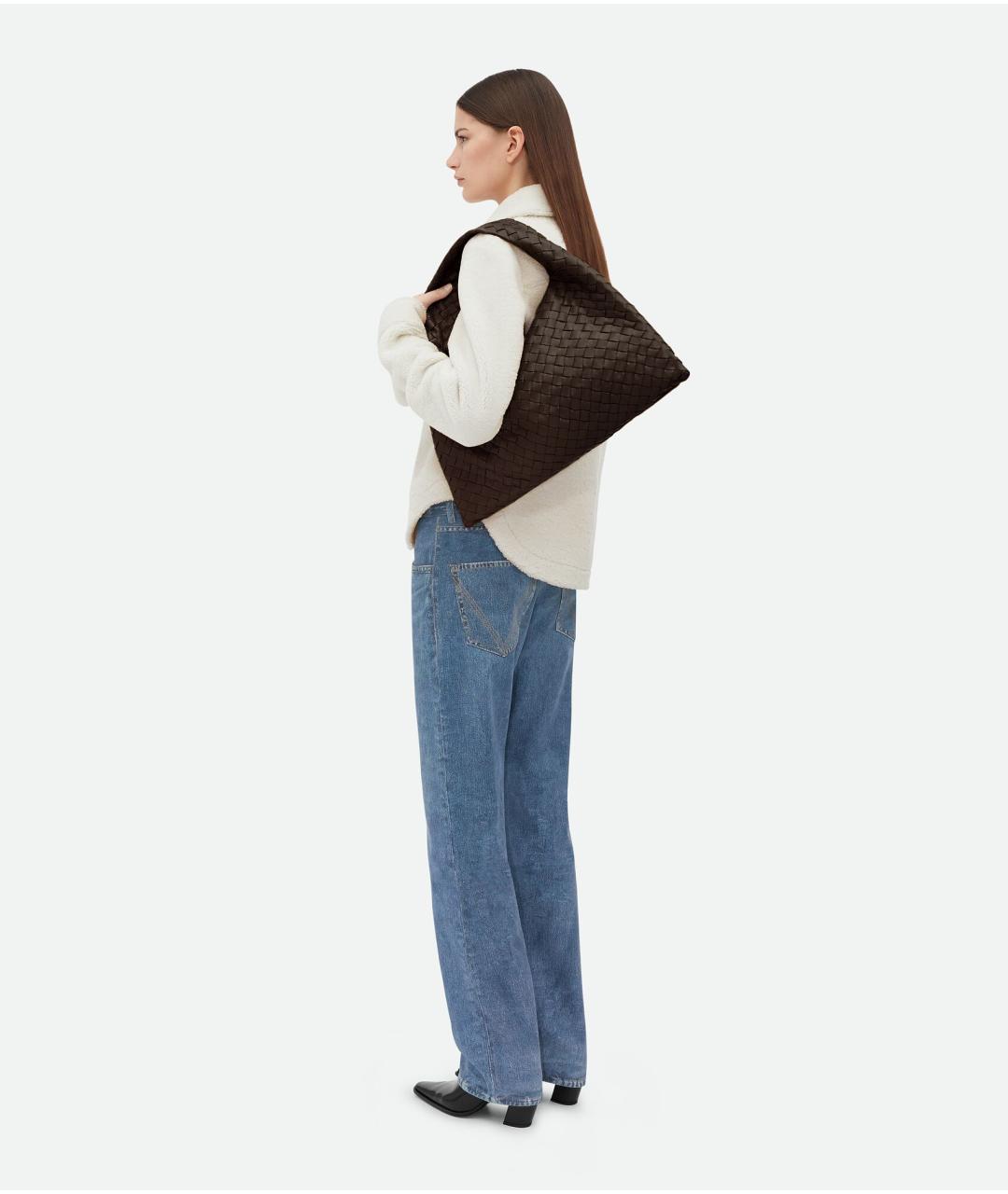 BOTTEGA VENETA Коричневая кожаная сумка через плечо, фото 2