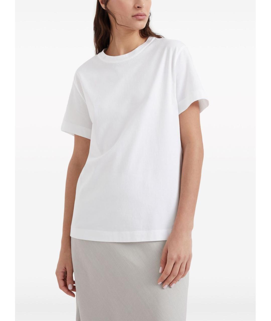 BRUNELLO CUCINELLI Белая хлопковая футболка, фото 5
