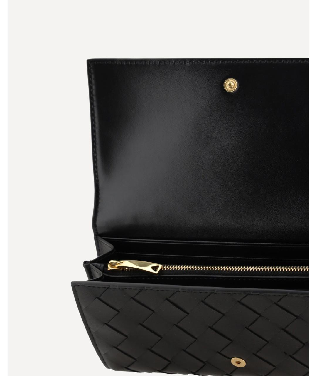 BOTTEGA VENETA Черный кожаный кошелек, фото 3
