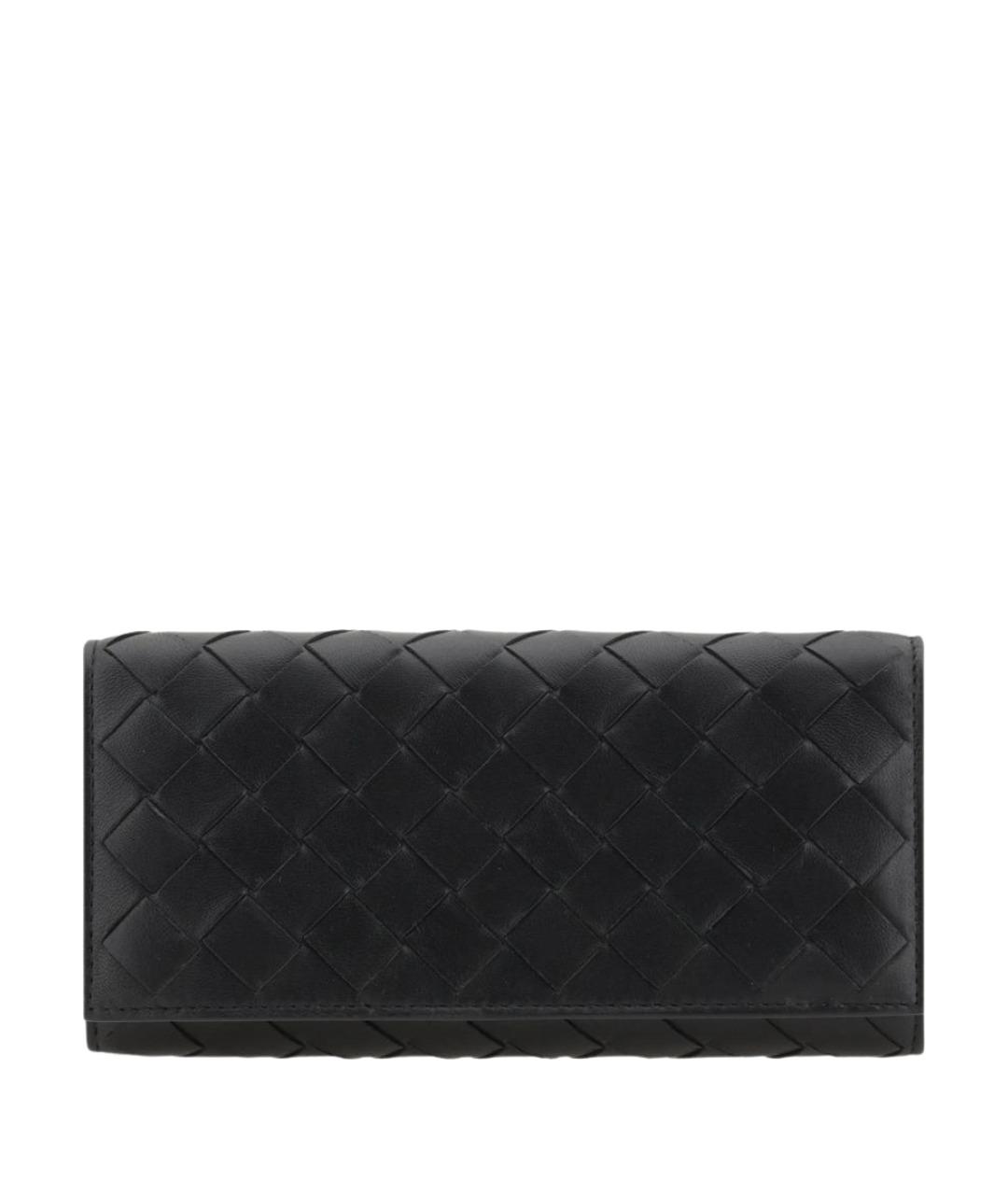 BOTTEGA VENETA Черный кожаный кошелек, фото 1