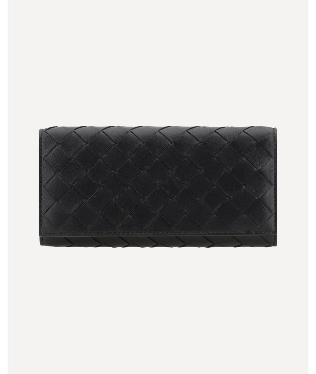 BOTTEGA VENETA Черный кожаный кошелек, фото 4