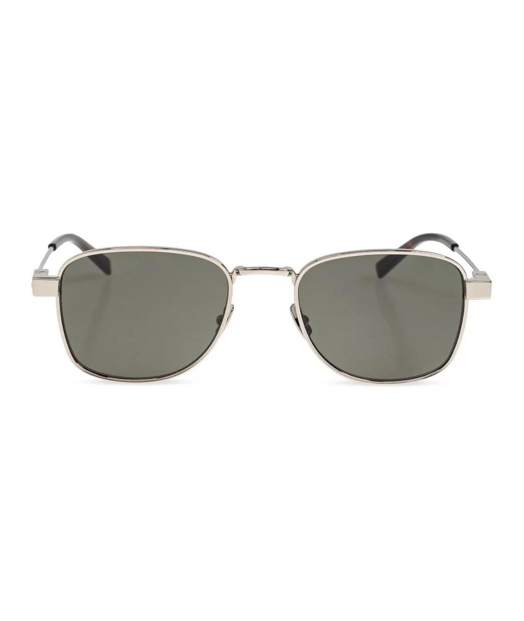 SAINT LAURENT Черные металлические солнцезащитные очки, фото 1