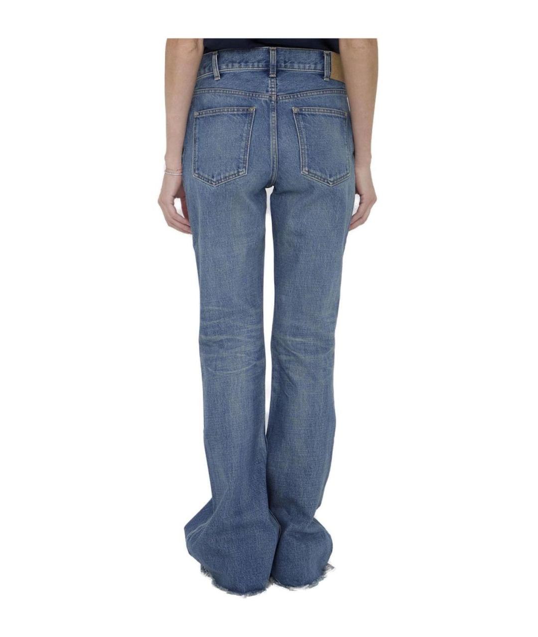 CELINE Синие хлопковые прямые джинсы, фото 2