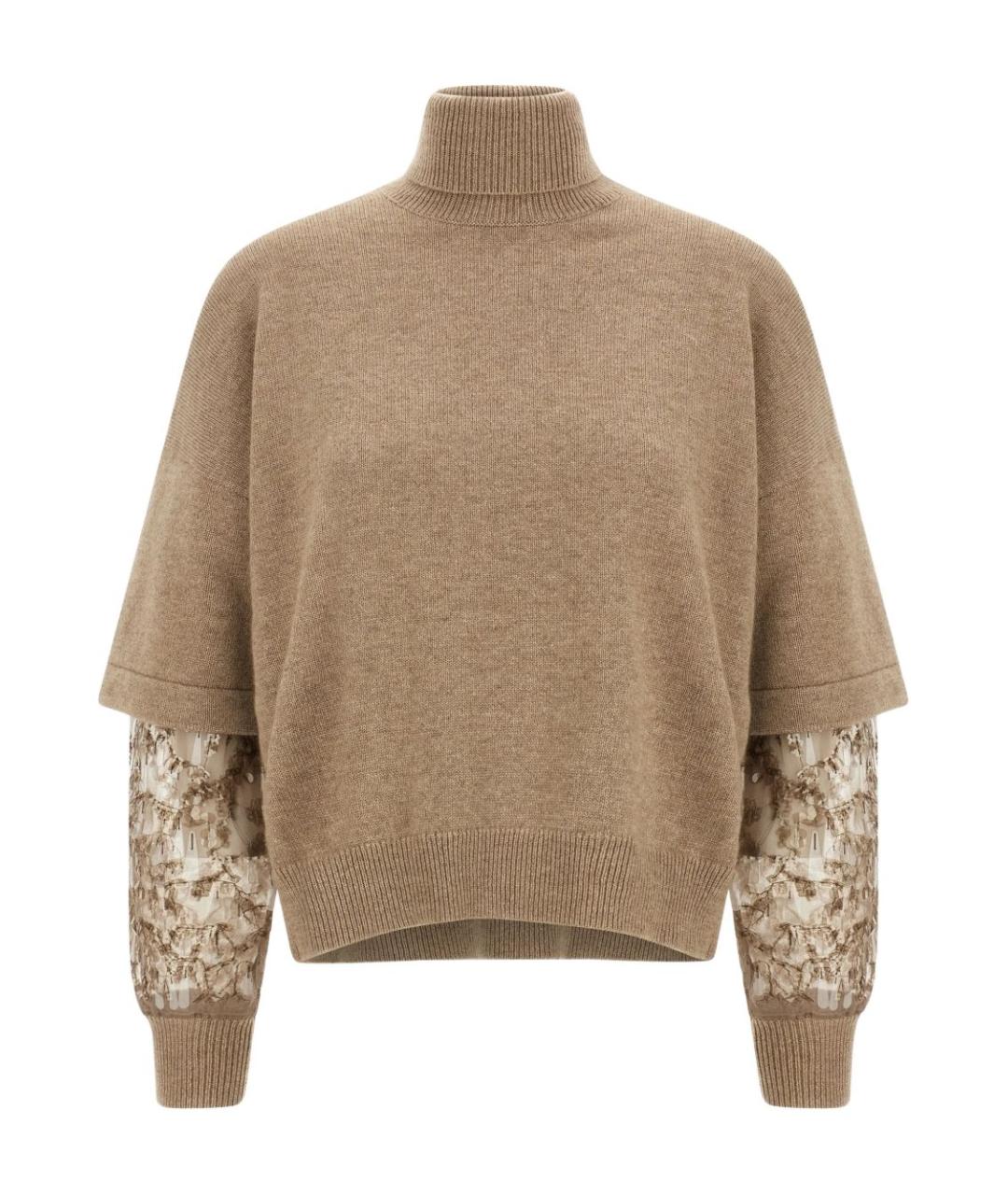 BRUNELLO CUCINELLI Бежевый кашемировый джемпер / свитер, фото 1